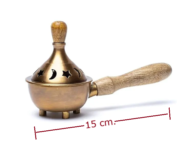 BRÛLE ENCENS EN LAITON AVEC POIGNÉE